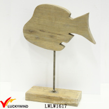 Tabla de la versión tallada a mano de madera de madera decorativa pescado